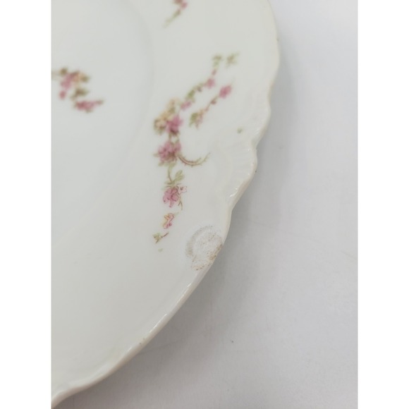 2 Antique Haviland Limoges 8.5 Salad Plates 233 Norma Pink Yellow Flowers AS-IS - Picture 5 of 10